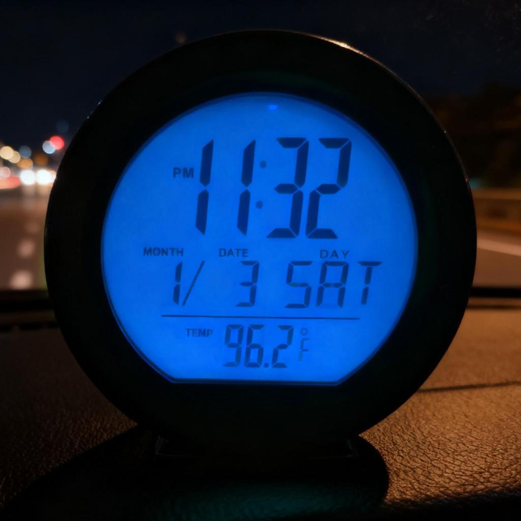 Car Digital Clock Solar Powered Clock Date Week Clock Car Interior Backlit Clock With Temperature Display Car Interior Accessory