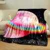 Rainbow Planet in Space for all seasons blanket lunch break throw gift