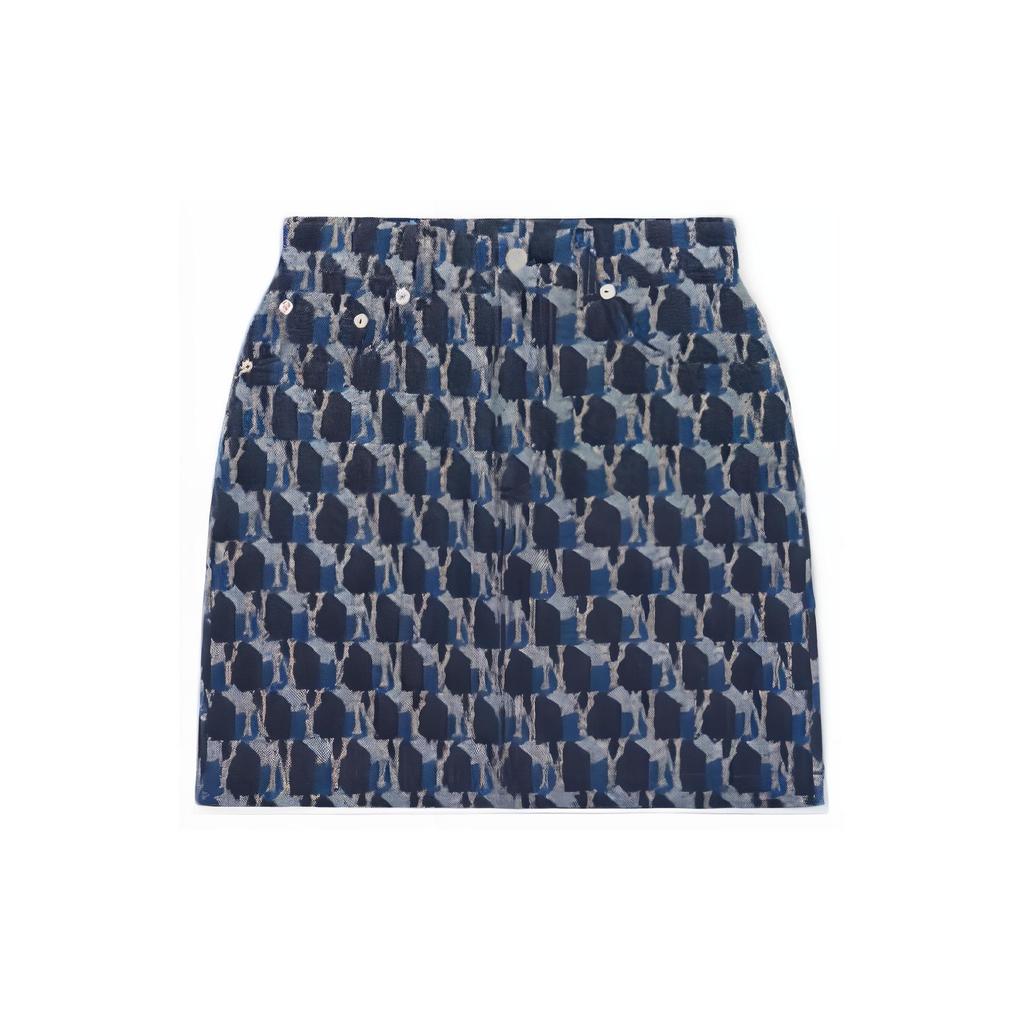 New MLB Old Flower Denim Short Skirts Women's Multicolor 3FDSM0224