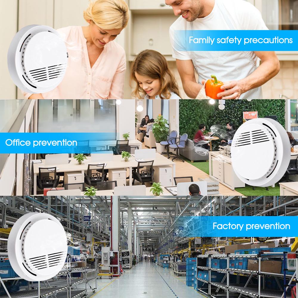 Independent Fire Alarm Sensor 85 dB Smoke Detector Smoke Fire Detector Tester Home Security System