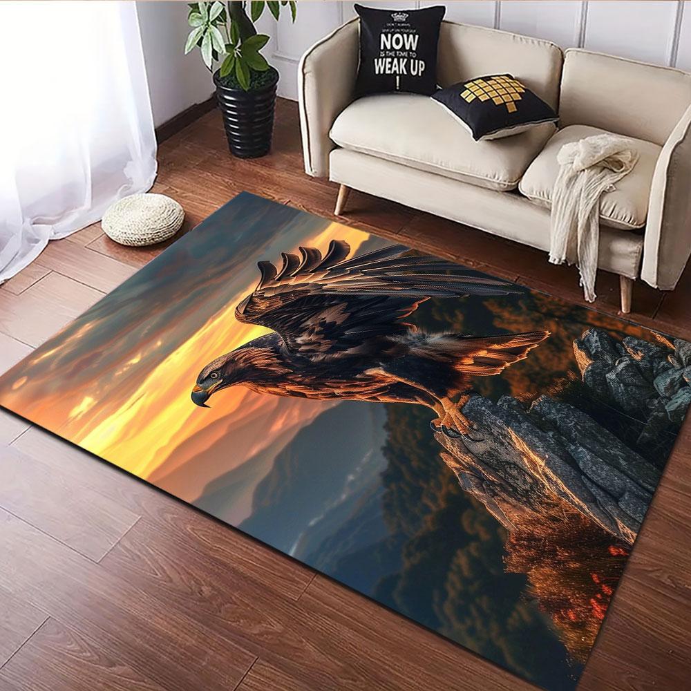 Majestic Eagle at Sunset Patterned carpet, suitable as a non slip play mat for the living room and bedroom sofa
