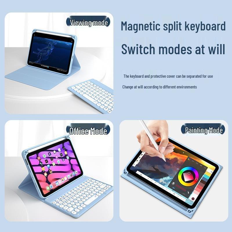 Кожаный чехол-клавиатура Bluetooth для iPad Pro 13 дюймов со слотом для стилуса и магнитной застежкой, совместим с Air 6/7