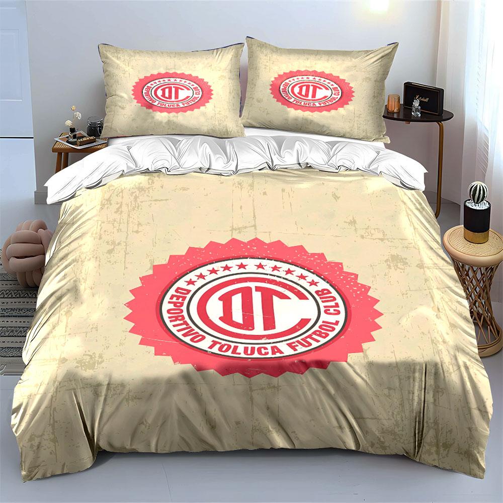 Deportivo Toluca Logo Bedding Bedding Duvet Cover Set Duvet Cover Pillowcases  (1 * Duvet Cover 2 * Pillowcases, without duvet insert)
