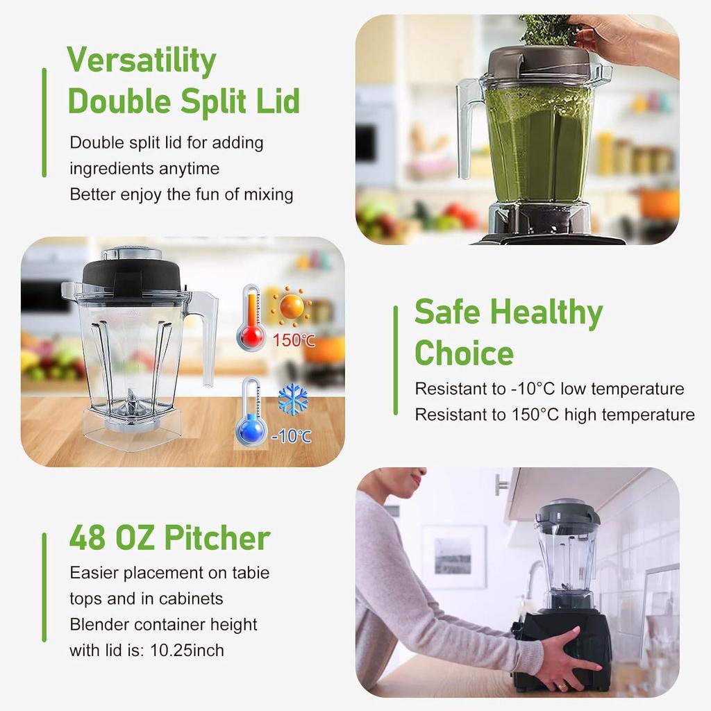 Совместимо с чашей блендера Vitamix объемом 48 унций - 1400 мл, Заменяет модели 5200, 5000, 6300, 7500