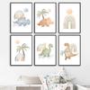 Cartoon Boho Dinosaur Rainbow Sun Cloud Nursery Wall Art Canvas Painting Nordic Posters And Prints Pictures Baby Kids Room Decor
