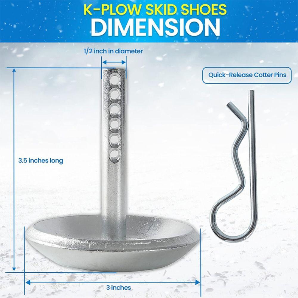 Heavy Duty Steel Replacement Skids Round Shaft Snow Plow Feet Snow Plow Skid Shoe Plow Protection