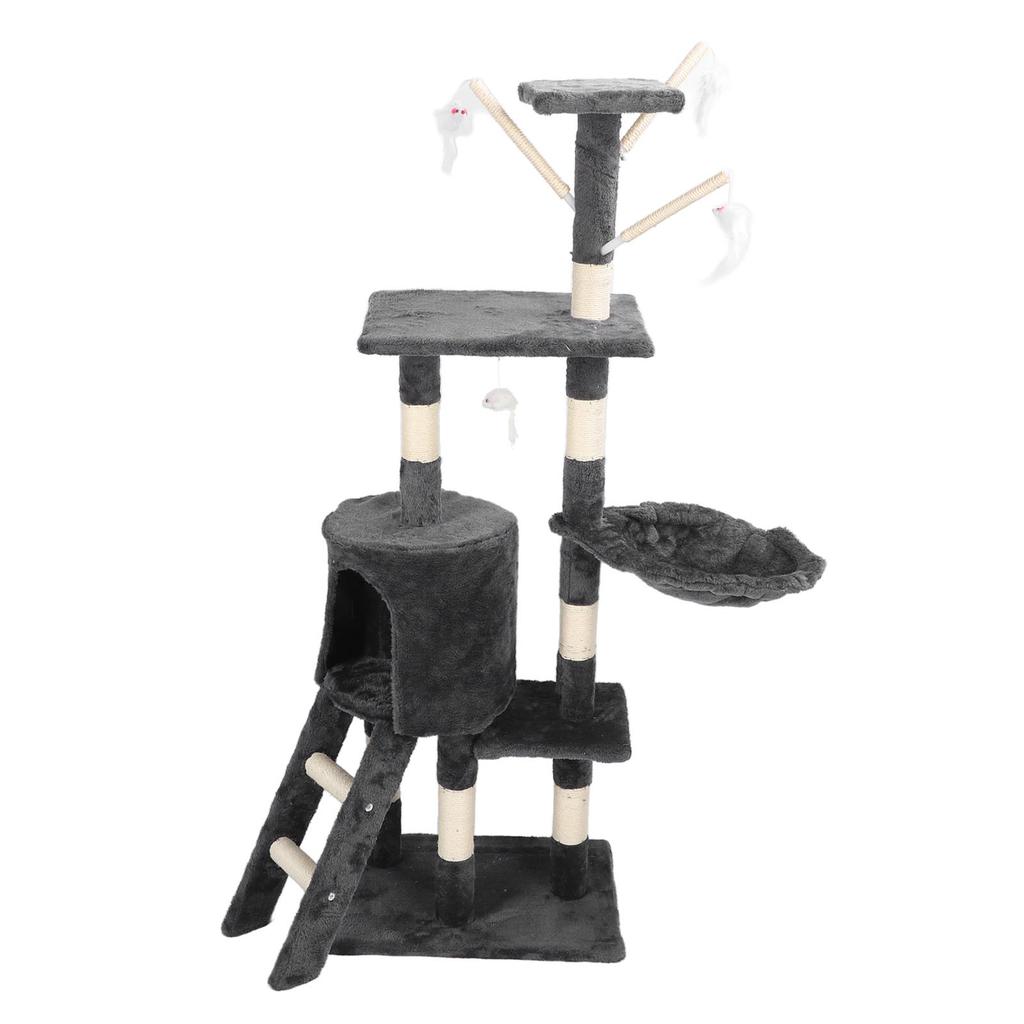 Башня для кошек на дереве с когтеточкой Многофункциональная многоуровневая башня для кошек с платформой для прыжков и