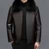 Middle-aged Men's Loose Casual Down Jacket Leather Jacket Leather Jacket Fur Jacket