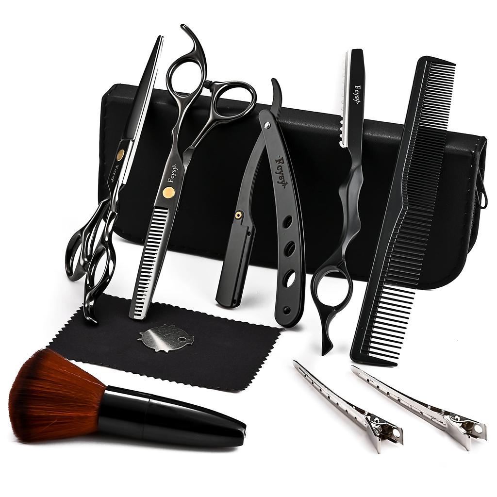 Ножницы для стрижки волос Ножницы для филировки волос Fcysy Профессиональные парикмахерские ножницы Ножницы для стрижки волос Черные ножницы для сглаживания волос Прямые