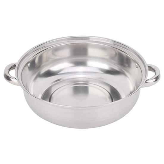 28cm 2-Layer Steamer Stainless Steel Kitchen Boiling Soup Steaming Pot with Lid