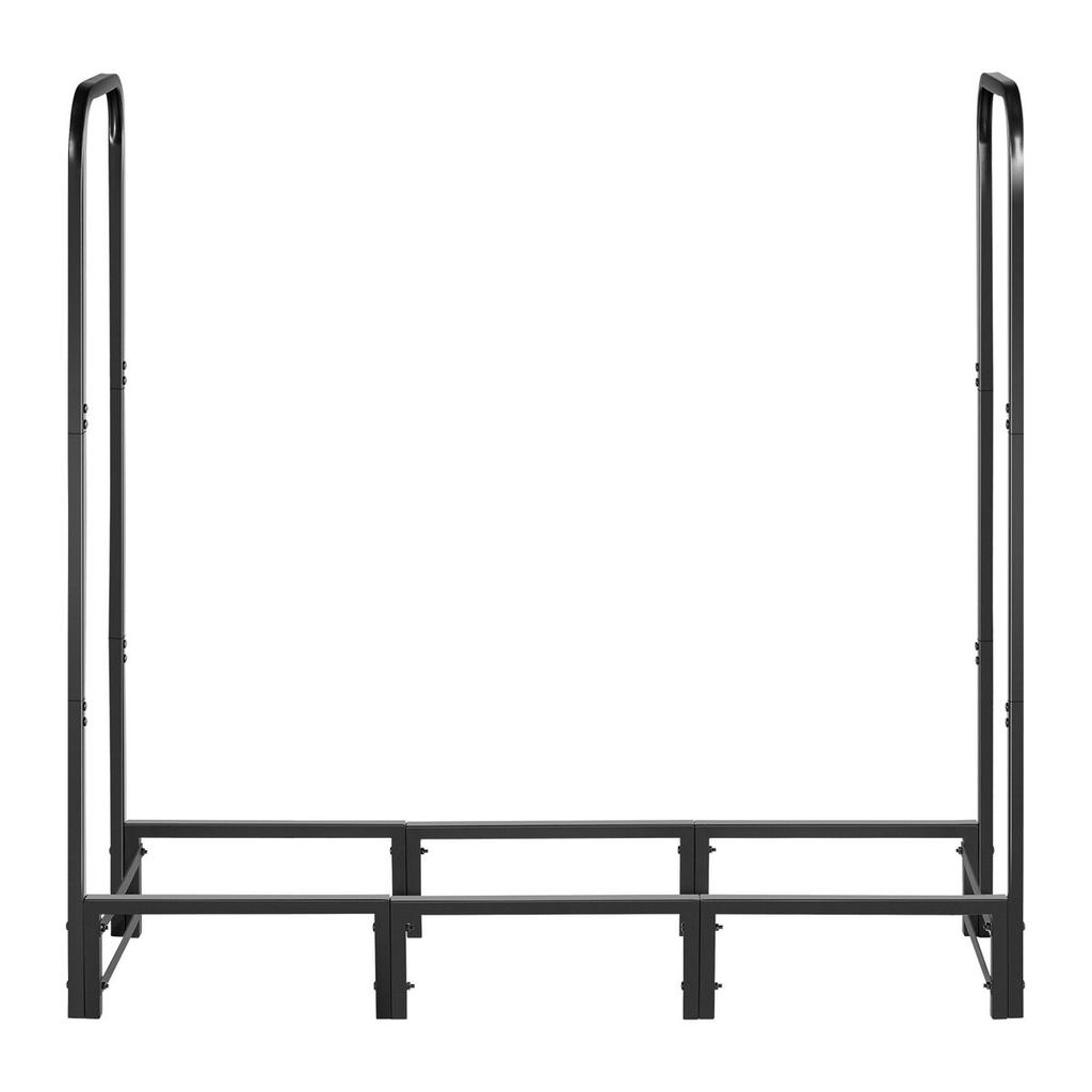 Firewood Rack with Waterproof Cover, 1.22m Outdoor Firewood Holder, 1/4 Cord Storage Metal Log Holder, 400lb Max Weight Capacity, Top Covered,
