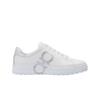 (w) Ferragamo Gancini Sneaker White Silver