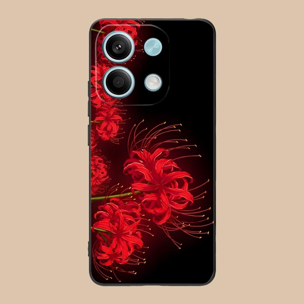 Крутой красный лилейник-паук Чехол-бампер для мобильного телефона Xiaomi Redmi Note 13 12 11 10 9 8 7 6 S A Pro Lite Plus 5G Черный