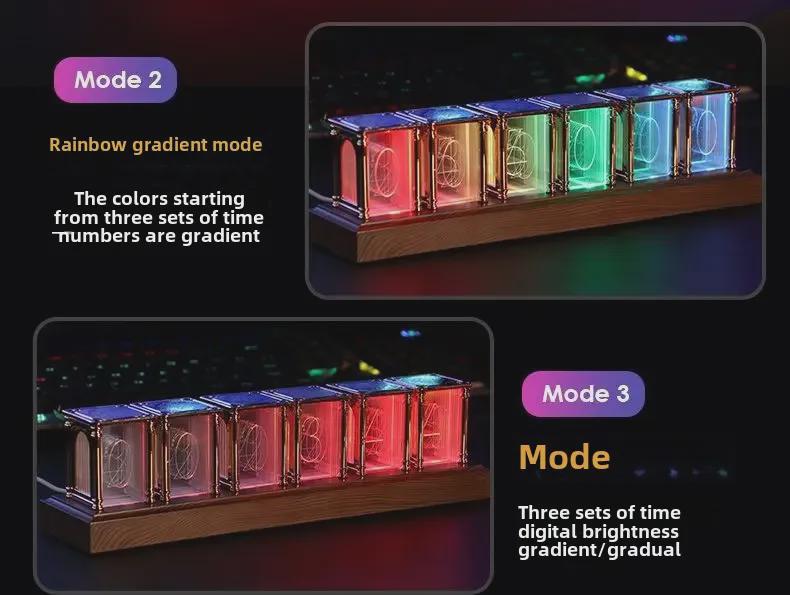 Часы Nixie с имитацией RGB-ламп - ценное украшение для рабочего стола для игровых комнат