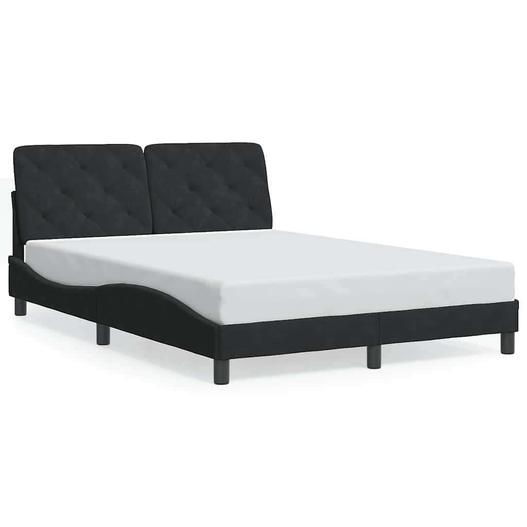 Bed Frame without Mattress Black 120 x 200 cm Velvet