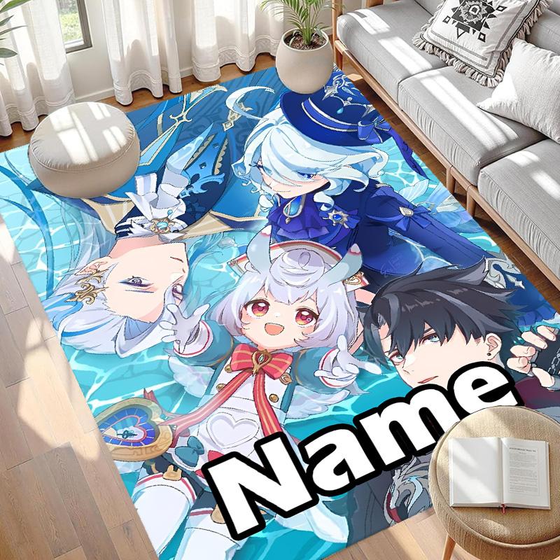 Custom Name Personalized Genshin Impact Print Carpet, Versatile Home Decor Rug, for Playroom, Apartment, Balcony, Entryway, Hallway Gift
