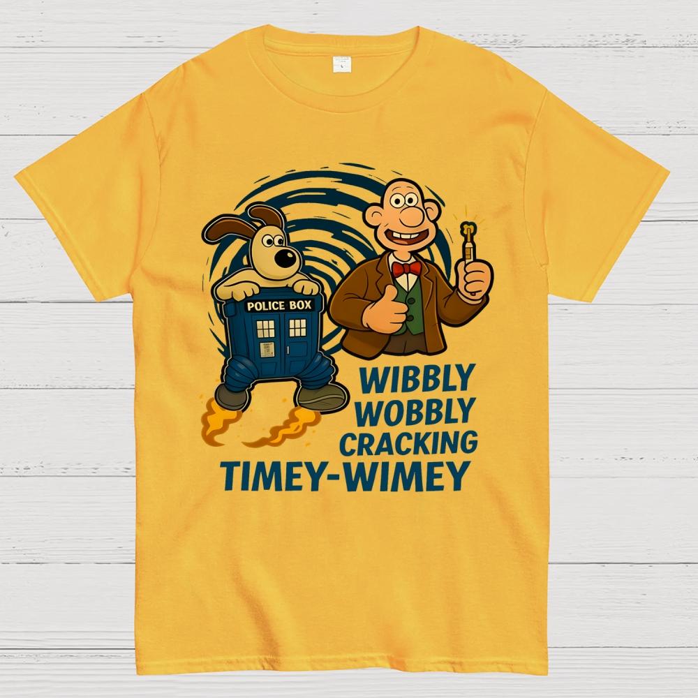 Wibbly Wobbly Cracking Timey-Wimey Unisex 100% Cotton Summer Casual Cool Loose T-Shirt