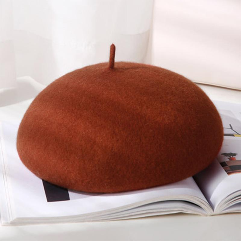 Women New Fashion Casual Breathable Knitted Linen Beret Hat Painter Cap Ladies Outdoor Beret in Winter Autumn