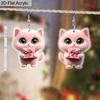 2D Flat Retro Pink Cat Gift Box Women's Acrylic Dangle Earrings Christmas Party Jewelry Gift