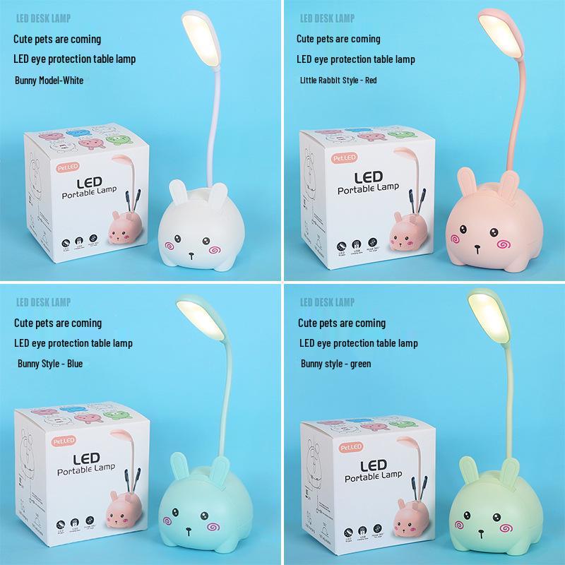 Cartoon LED Eye-Protection Rechargeable Desk Lamp & Night Light