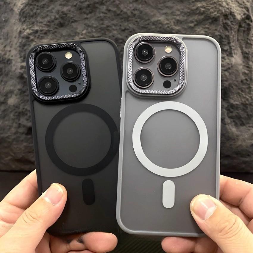 Подходит для iPhone17 Чувствительный к коже Магнитный чехол для мобильного телефона Металлический узор Объектив Apple 16 ProMax Противоударный 15 Защитный чехол