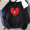 Undertale Chara Cartoon Hoodie Heart-shaped Pattern Sweatshirts Men/Women Round Neck Couples Pullovers Kawaii/cute Graphic Hoody