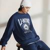 Li Ning Sport Lifestyle Series Letter Number Printing Crew Neck Pullover Толстовка Унисекс Толстовка Deep-Navy AWDTB59-3
