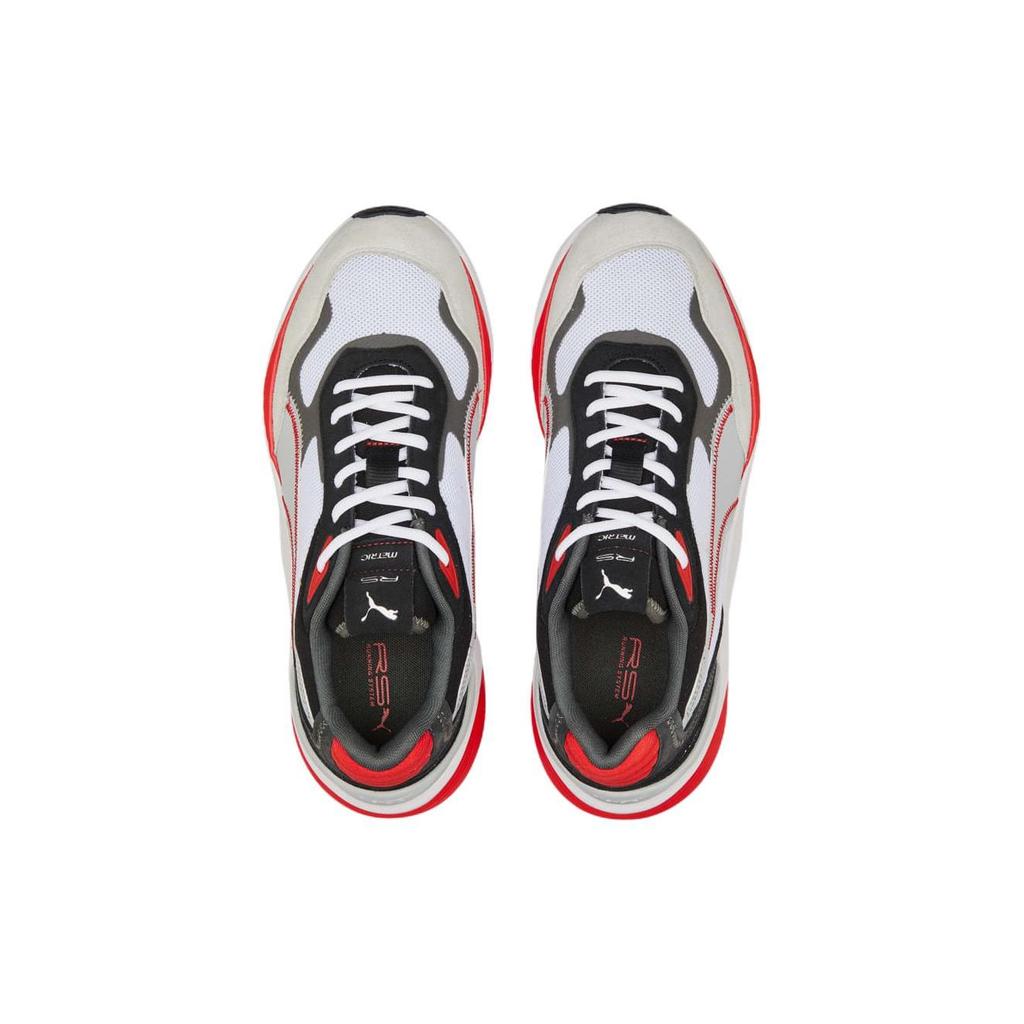 Puma Rs-Metric Mesh Round Toe Lace-Up Cushioning Low-Top Lifestyle Sneakers Unisex Sneakers White Black Red 386169-02