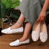 2025 New Spring Flat-bottom Embroidered Hollowed-out Casual Breathable Women's Shoes One-pedal Lazy Shoes Soft-soled Mother Shoes