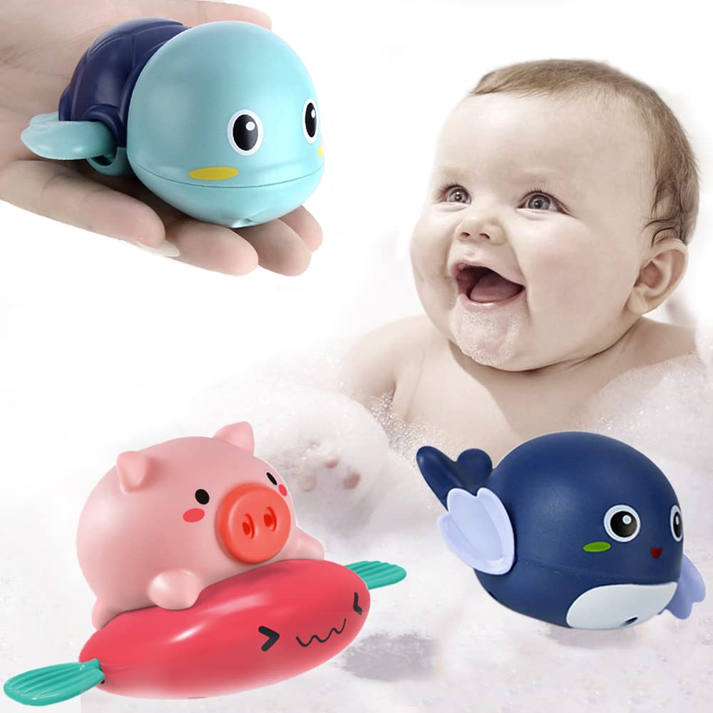 JUYEE Bath Toys for Water Play Popular Rainbow and Dolphin Birthday Baby Shower Gift Set Random Babies, Toys, Shower, Pig, Turtle, Designs, Gift,