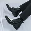 Fashion Black and White High Top Leather Shoes Fashionable and Trendy Men's Style Outdoor Business Party Evening Party Office Shoes New