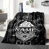Customiz Name Personality Viking Sign Blanket Soft &Warm Sofa Office Bed Travel Lunch Break Blanket, Gift Suitable All Seasons