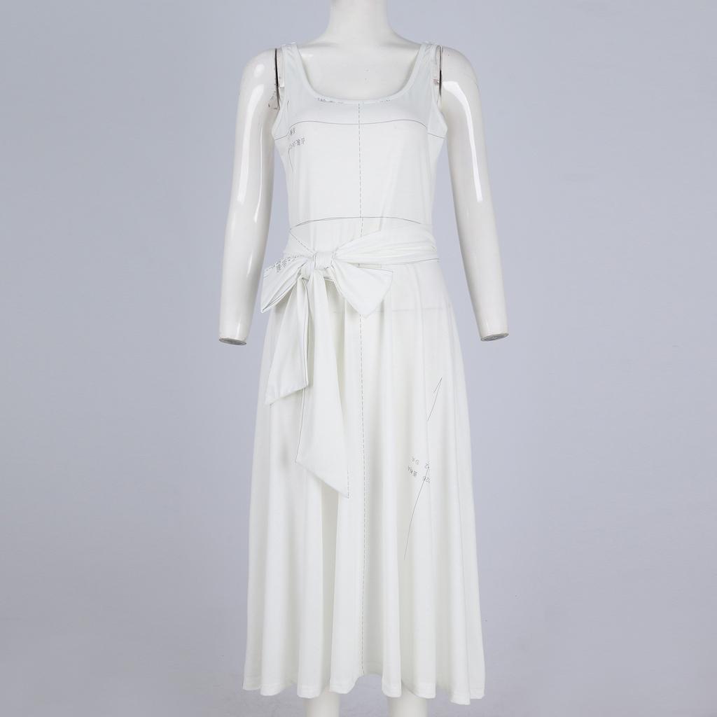 Женское летнее пляжное свободное платье трапециевидной формы средней длины с круглым вырезом и без рукавов, платье-жилет с карманом на шнуровке и цветочным принтом