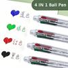 Four-color Gel Pen Transparent Rod Roller Ball Pen New Multi-color Writing Pen  School Office