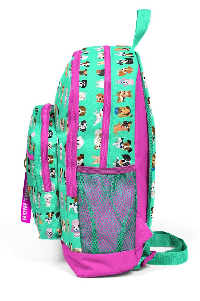 Детский школьный рюкзак с четырьмя отделениями Coral High Kids Water Green Neon Pink Pattern с четырьмя отделениями 23465