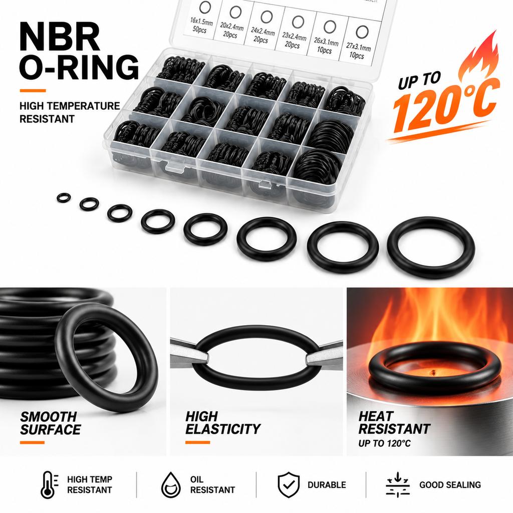 1200 Pieces of CS 1.5/2.4/3.1 Mm Outer Diameter 6-28 Mm O-ring Kit, Multi Specification Oil Resistant Sealing Gasket Repair Kit