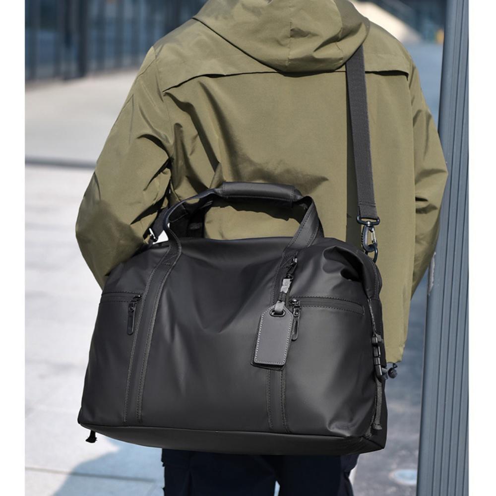 Весенняя новинка, спортивная и фитнес-сумка с разделением на сухую и влажную одежду, классическая черная однотонная дорожная сумка для отдыха на открытом воздухе, мужская короткая деловая сумка-мессенджер большой вместимости