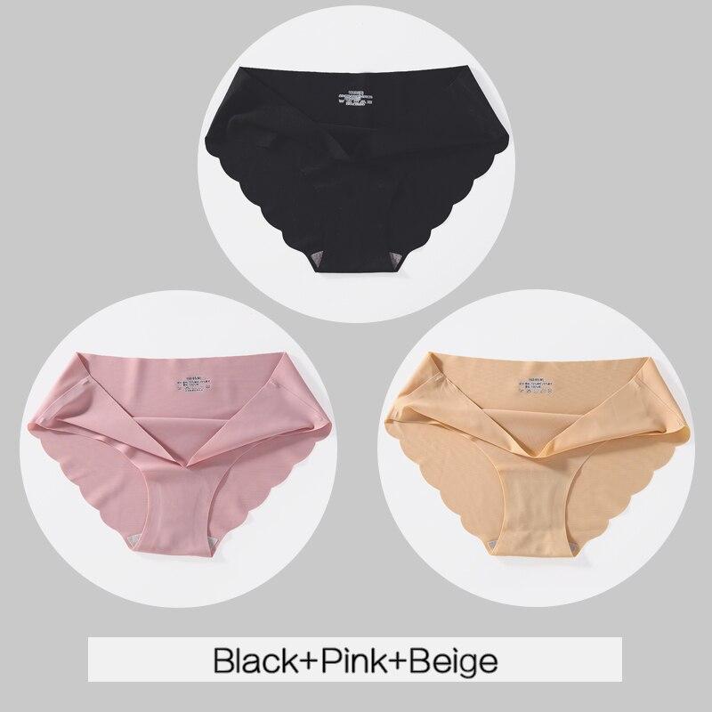 3PCS/Set Women Panties Sexy Seamless Underwear Pantys Lingerie for Female Underpants Soft Solid Color Low-Rise Briefs Intimates
