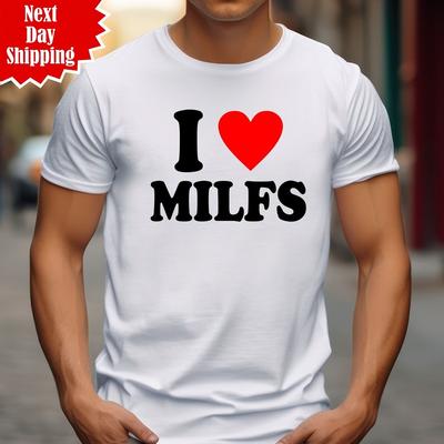 Футболка с принтом I Love Milfs для любителей одиноких мам, подарок на день рождения, смешная мужская футболка