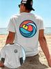 2026 Summer Men East Coast Wave Print T-shirt Double Sided Graphic Beach Vacation Casual Men's and Women's Short Sleeve Tee Unisex,gift,Top
