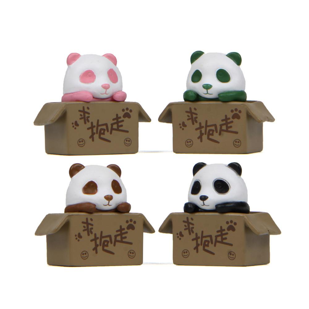 Animal Panda Pvc Figurine Set With Cardboard Box Style For Kids And Collectors