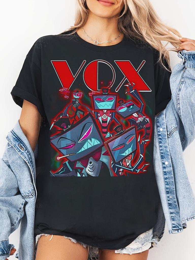 2026 New Vox Pattern Tshirt Classic Printed Music Fans Casual Round Neck Tshirt Womens Choice
