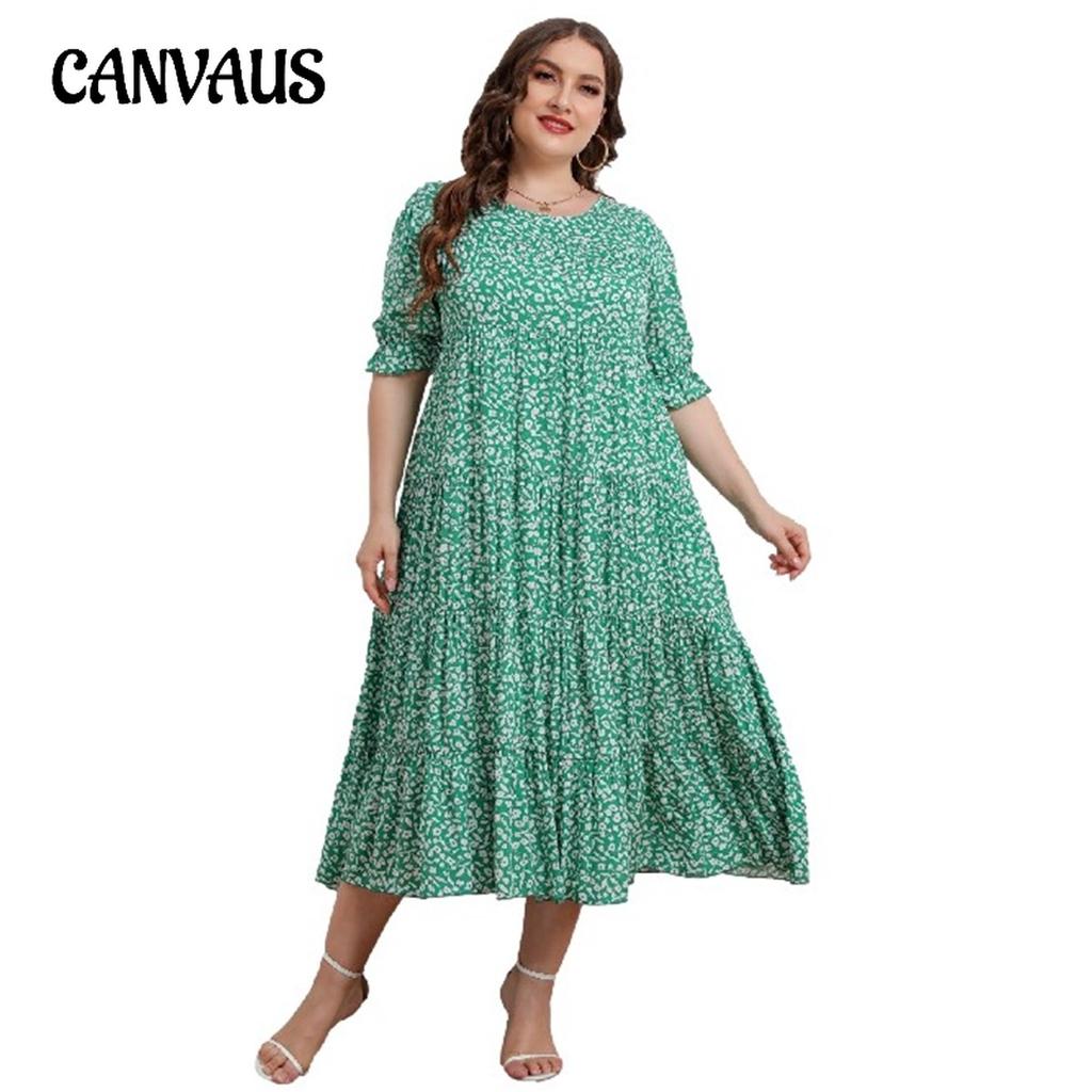 Женское платье больших размеров, летнее свободное платье с коротким рукавом и принтом, пляжные платья