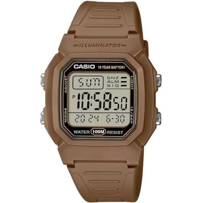 CASIO Стандартные цифровые мужские часы W-800H-5AV Коричневые Overseas Модель