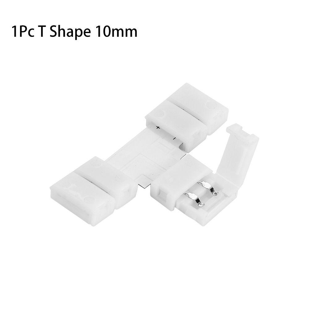 1/5/10Pcs New Clip-on Coupler Solderless 2Pin PCB LED Strip Connector 8mm 10mm