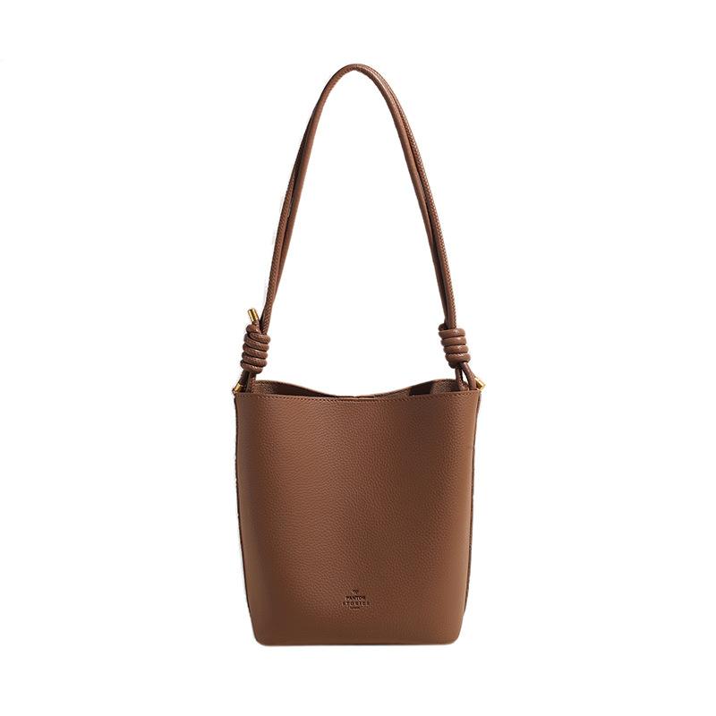 Осенне-зимняя ретро-сумка большого объема для женщин 2024 года, новая модная сумка через плечо, высококачественная сумка-ведро