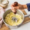 Stainless Steel Food Masher Wooden Handle Ground Beef Chopper Food Grinder  Meat Patty