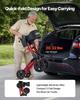 VEVOR Rollator Walker with Seat for Seniors, Ultra Compact 3-Fold Rolling Walker, Lightweight Aluminum Mobility Walking Aid with PU Solid Wheels