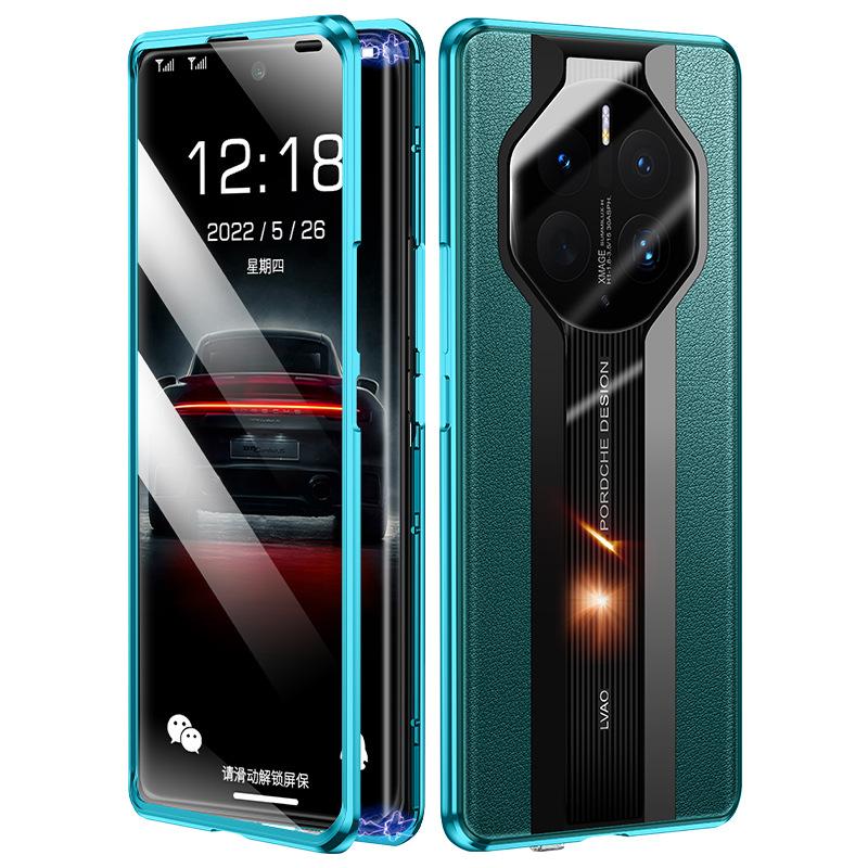 Подходит для Huawei Mate60Pro вторая смена Porsche мобильный телефон чехол nova 110,000 Магнитный металл 50 стекло P60 чехол