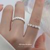 Banyan Tree Adjustable S925 Silver Daisy Wreath Ring - Korean Fashion for Women, Ideal for Girlfriend's Index Finger
